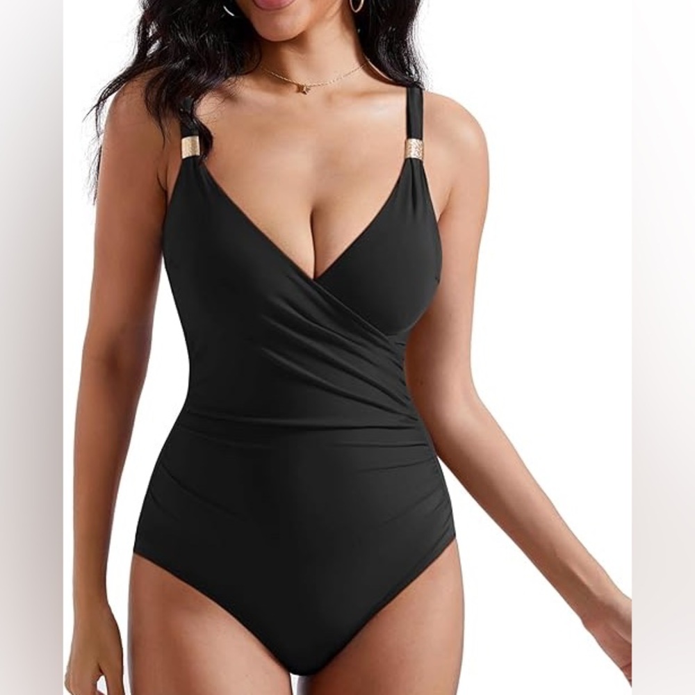 EUC Amazon black one-piece bathing suit